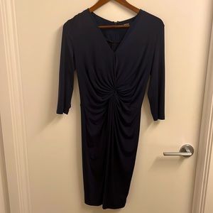 Raoul - Navy Ruched Front Dress - Size 4